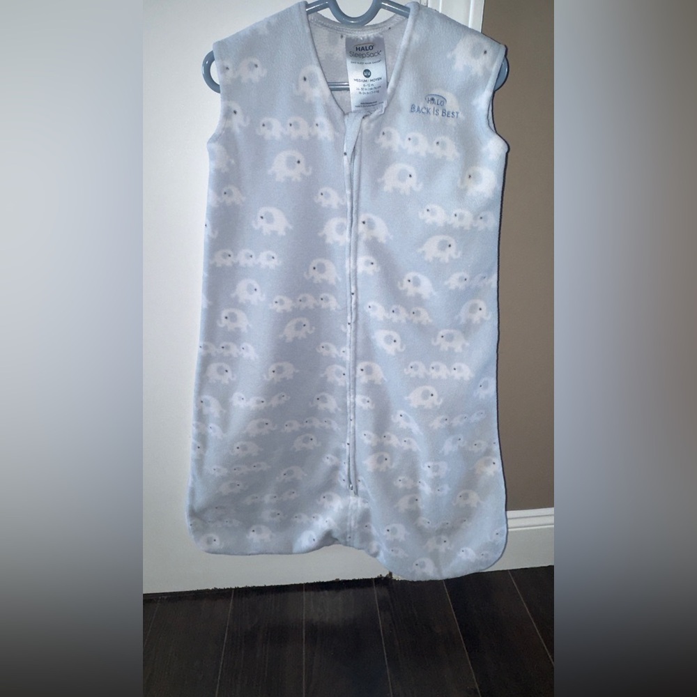 Halo Light Blue Elephant Sleep Sack size medium 6-12 months